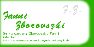 fanni zborovszki business card